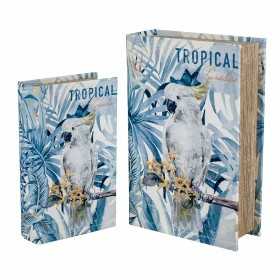 Set dekorativer Karten Signes Grimalt Buch Tropical Holz MDF 18 x 7 x 27 cm (2 Stück)