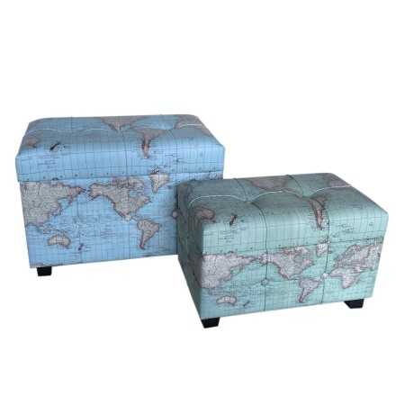 Set of stools Signes Grimalt World Map 36,5 x 43 x 60 cm