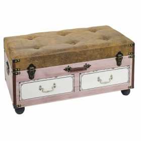 Storage chest with seat Signes Grimalt 3 drawers Pink PVC MDF Wood 35 x 35 x 70 cm