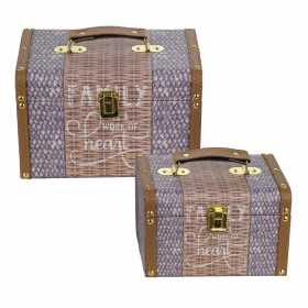 Storage boxes Signes Grimalt Vintage PVC MDF Wood 16,5 x 16,5 x 25,5 cm