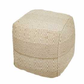 Puff Signes Grimalt karriert Geometrisch Beige 45 x 45 x 45 cm