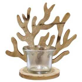 Candleholder Signes Grimalt Coral Wood 8 x 13 x 15 cm