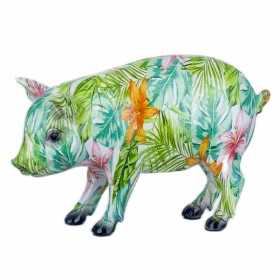 Decorative Figure Signes Grimalt Pig Green 7 x 14,5 x 23,5 cm