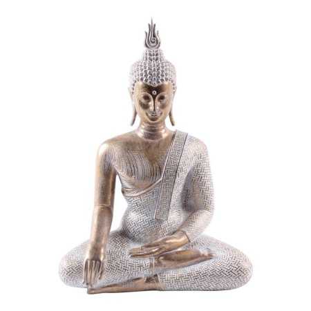 Prydnadsfigur Signes Grimalt Vit/Guld Buddha Harts 7 x 19,5 x 15 cm