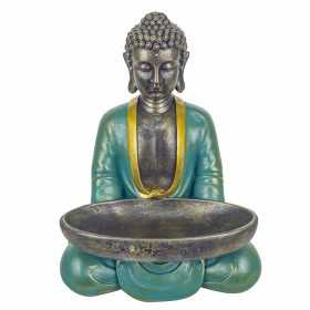 Decorative Figure Signes Grimalt Green Buddha Blue 14 x 25 x 19 cm