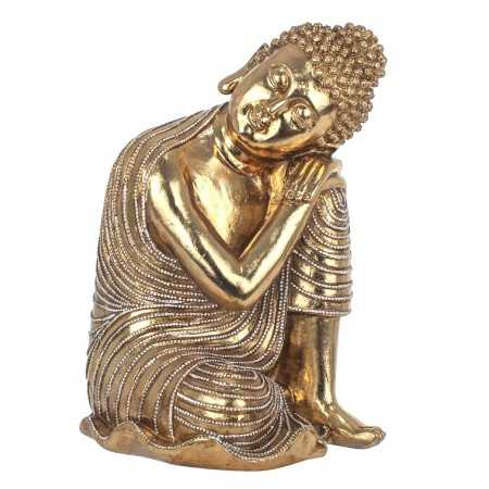 Prydnadsfigur Signes Grimalt Gyllene Buddha Harts 9 x 33 x 22 cm