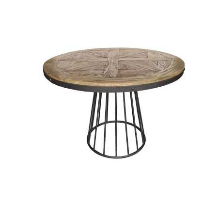 Dining Table Home ESPRIT Natural Wood Metal 110 x 110 x 78 cm