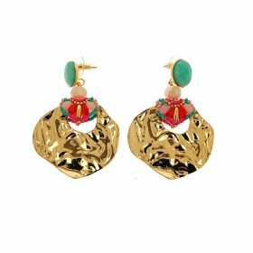 Ladies'Earrings Lola Casademunt Golden Turquoise Stone