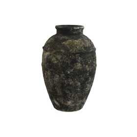 Vase Home ESPRIT Gris foncé Terre cuite Oriental 23,5 x 23,5 x 33,5 cm