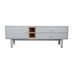 TV furniture Home ESPRIT Blue Grey polypropylene MDF Wood 140 x 40 x 55 cm