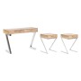 Set of furniture Home ESPRIT Brown Silver Steel Mango wood 110 x 40 x 76 cm (3 Pieces)