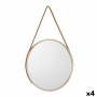 Miroir mural Marron champagne Verre Cuir Synthétique 45 x 45 x 3 cm (4 Unités)