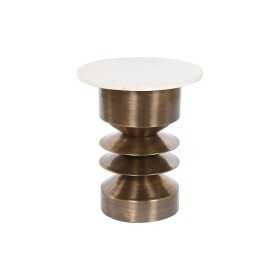 Small Side Table Home ESPRIT White Golden Marble Iron 46 x 46 x 54 cm