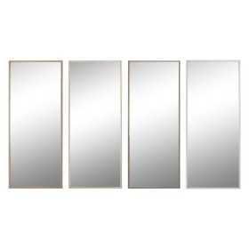 Wall mirror Home ESPRIT White Brown Beige Grey Crystal polystyrene 70 x 2 x 158 cm (4 Units)