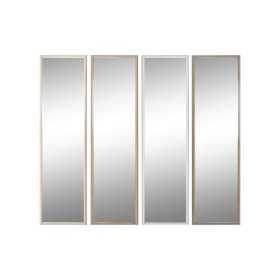 Miroir mural Home ESPRIT Blanc Marron Beige Gris Verre polystyrène 33,2 x 3 x 125 cm (4 Unités)