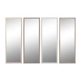 Wall mirror Home ESPRIT White Brown Beige Grey Crystal polystyrene 33 x 3 x 95,5 cm (4 Units)