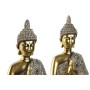 Prydnadsfigur Home ESPRIT Beige Gyllene Buddha Orientalisk 21 x 11,5 x 28 cm (2 antal)