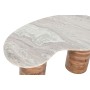 Table d'appoint Home ESPRIT Blanc Marron Gris Marbre Bois de manguier 86 x 48 x 39 cm
