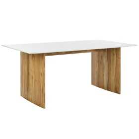 Dining Table Home ESPRIT White Brown Marble Mango wood 180 x 90 x 77 cm