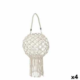 Candleholder Macrame White Cotton 26 x 66 x 26 cm (4 Units)