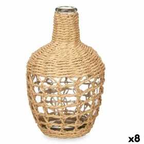 Decorative container Brown Crystal 13,5 x 25 x 13,5 cm (8 Units)