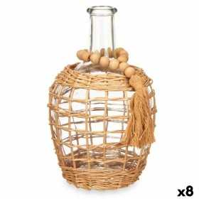 Decorative container Brown Crystal 17 x 25 x 17 cm (8 Units)