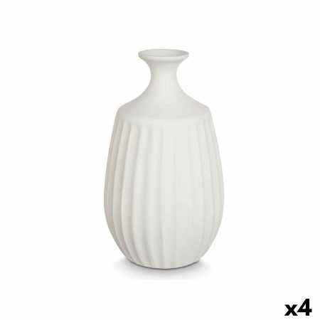 Vase Blanc Céramique 19 x 32 x 19 cm (4 Unités)