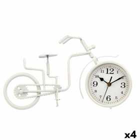 Table clock Bicycle White Metal 33 x 21 x 4 cm (4 Units)