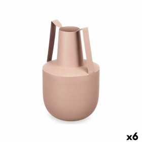 Vase Avec des poignées Sable Acier 14 cm (6 Unités)
