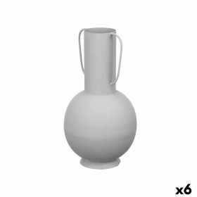 Vase With handles Grey Steel 17 x 33,5 x 17 cm (6 Units)