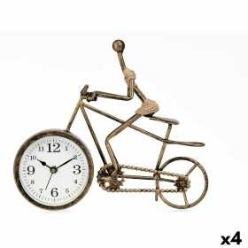 Table clock Bicycle Bronze Metal 27 x 22 x 10 cm (4 Units)
