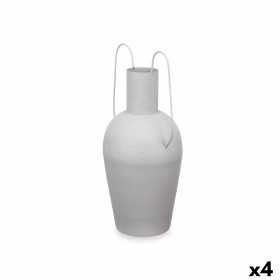 Vase With handles Grey Steel 24 x 45 x 18 cm (4 Units)