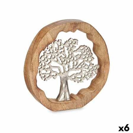 Decorative Figure Tree Silver Metal 25 x 25 x 4 cm (6 Units)