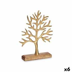 Deko-Figur Baum Gold Metall 22 x 29,5 x 5 cm (6 Stück)