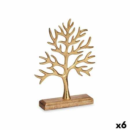 Figurine Décorative Arbre Doré Métal 22 x 29,5 x 5 cm (6 Unités)