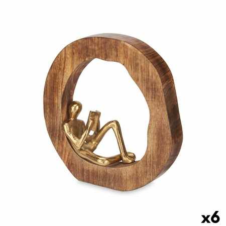 Deko-Figur Lesen Gold Metall 26 x 25 x 7 cm (6 Stück)