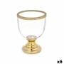 Candleholder Wineglass Golden Steel 17,3 x 23,5 x 17,3 cm (6 Units)