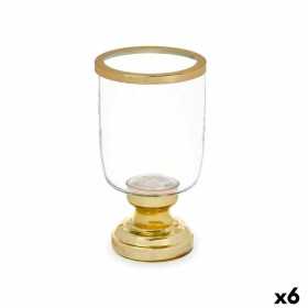 Kerzenschale Glas Gold Stahl 12 x 24,5 x 12 cm (6 Stück)