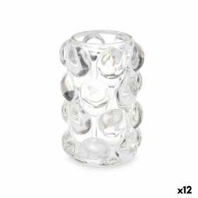 Ljusstakar Mikro-pärlor Transparent Glas 8,4 x 12,5 x 8,4 cm (12 antal)