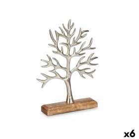 Deko-Figur Baum Silberfarben Metall 22 x 29,5 x 5 cm (6 Stück)