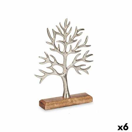 Figurine Décorative Arbre Argenté Métal 22 x 29,5 x 5 cm (6 Unités)