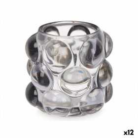 Kerzenschale Mikrosphären Grau Kristall 8,4 x 9 x 8,4 cm (12 Stück)