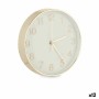 Wanduhr rund Gold Glas Kunststoff 20 x 20 x 3,5 cm (12 Stück)