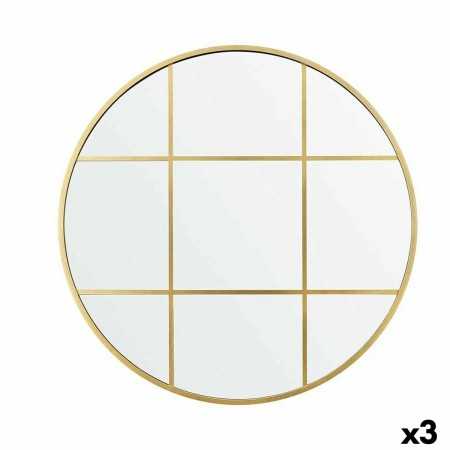 Wall mirror Window Golden polystyrene 80 x 80 x 3 cm (3 Units)