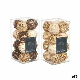 Set of Decorative Balls Vit Brun (12 antal)