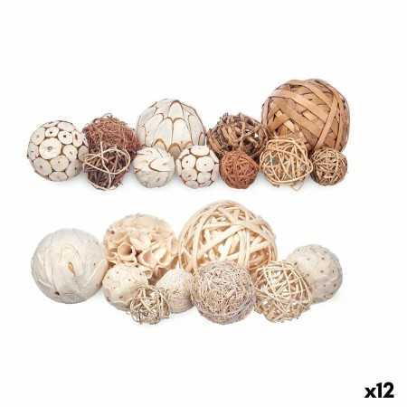 Set of Decorative Balls Vit Brun (12 antal)