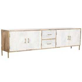 TV furniture Home ESPRIT White Brown Golden Iron Mango wood 180 x 34 x 51 cm