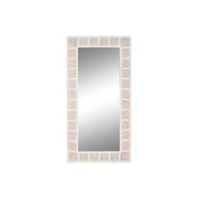 Wall mirror Home ESPRIT White Mango wood Indian Man Stripped 90 x 2,5 x 180 cm