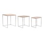 Jeu de 3 tables Home ESPRIT Marron Argenté Naturel Acier Acacia 46 x 41,5 x 55,5 cm