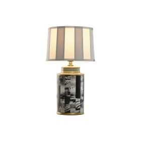 Bordslampa Home ESPRIT Vit Svart Grå Gyllene Porslin 29 x 29 x 51 cm